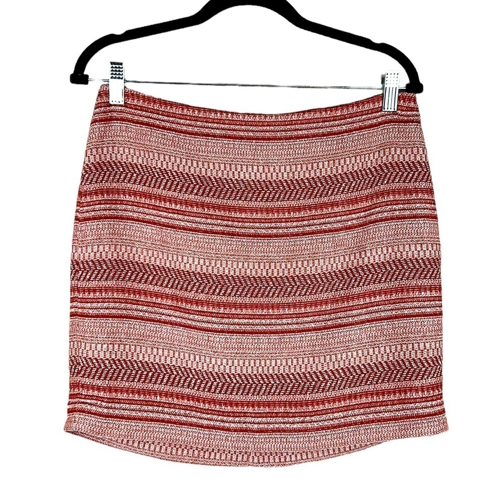 Banana Republic Red & White Tweed Business Skirt Size 6